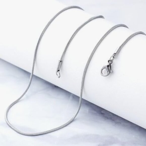 22 Inch Stainless Steel Snake Chain Necklace - Unisex Chain - Replacement Chain - Picture 2 of 6